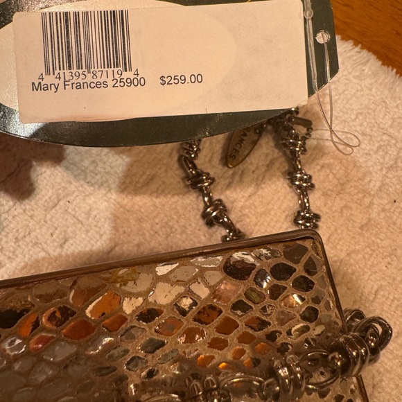 Gorgeous Mary Frances Moviestar Rhinestone embellished beaded silver snakeskin - Picture 5 of 13